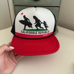 O'Neill California Republic Red and Black Trucker Hat